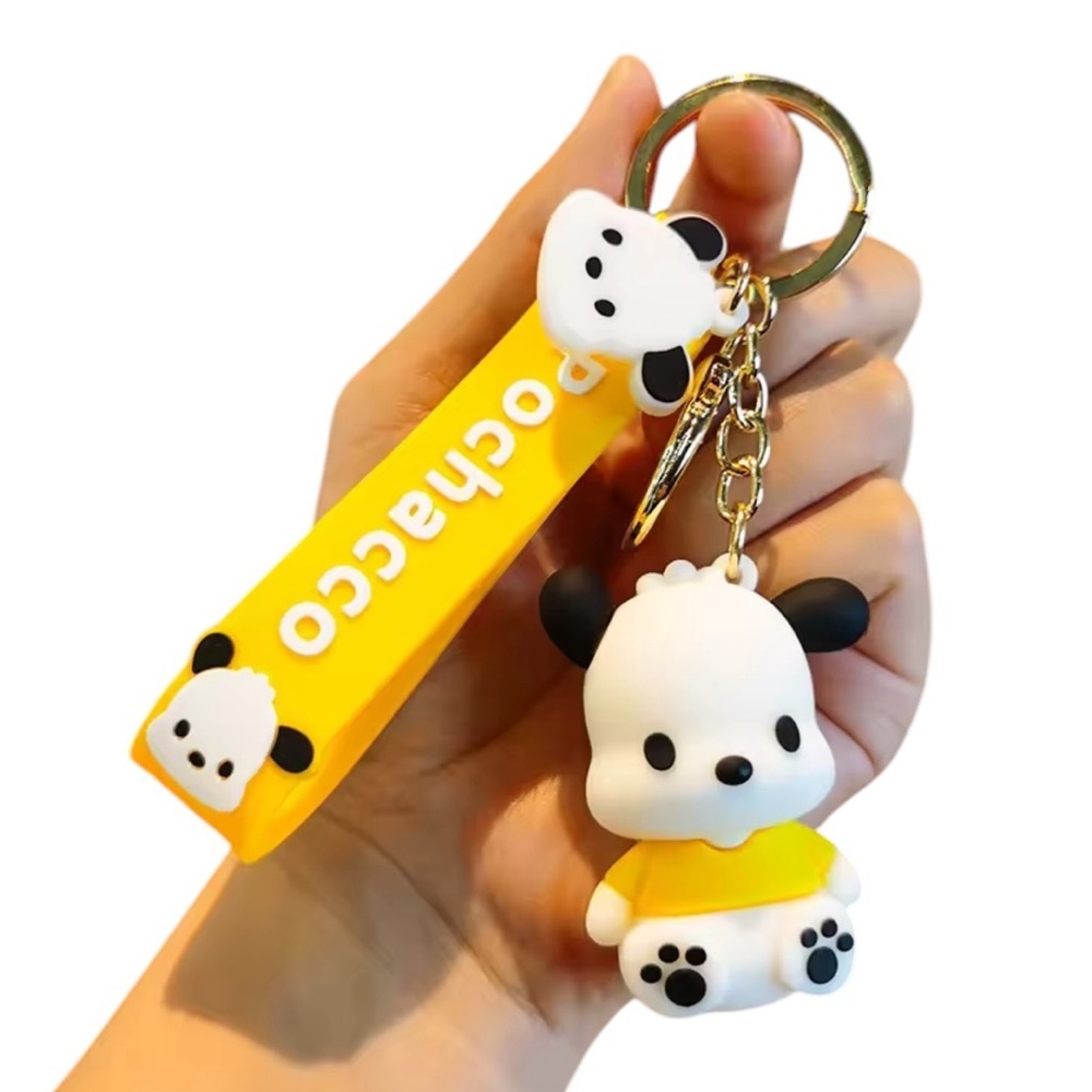 Pochacco Sanrio Yellow 3D Keychain Bag Charm Accessory Wristlet